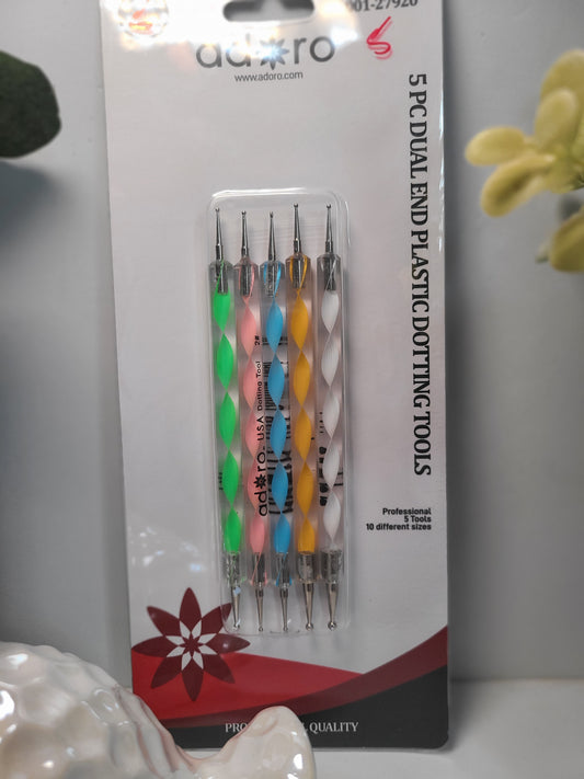 5 pc DUAL END PLASTIC DOTTING TOOLS